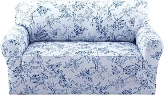 H.VERSAILTEX Floral Pattern Loveseat Cover Printed 2 Cushion Sofa Cover High