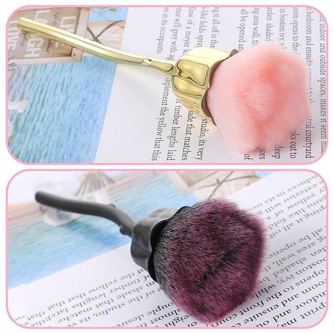 2Pcs Nail Dust Brush, Ultra Soft Nylon Powder Remover