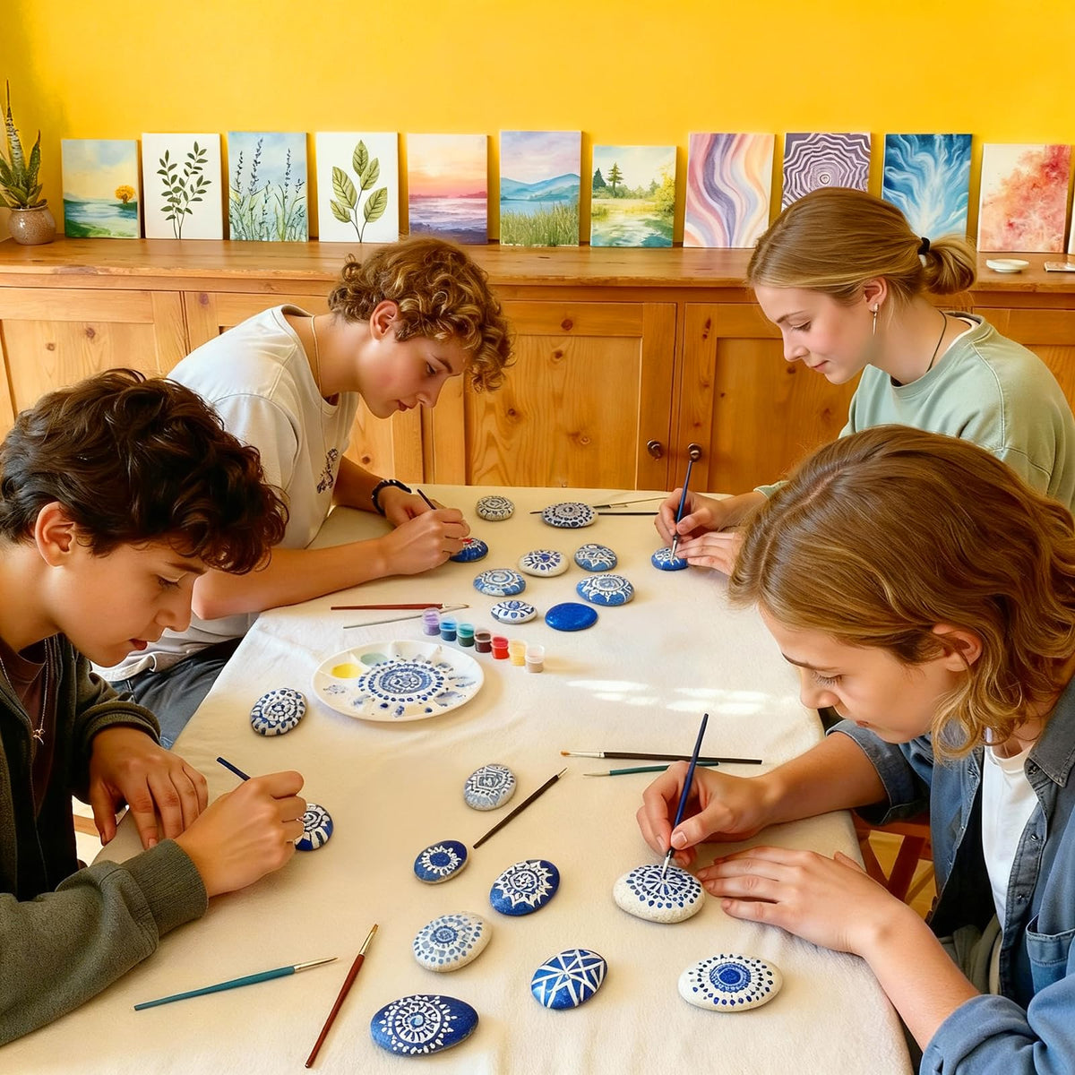 Simetufy 25 Pcs Rocks for Painting, 2"-3" Painting River Rocks, Flat & Smooth Stones to Paint, Hand Picked Natural Stones for Painting, Crafts for Kids & Adults