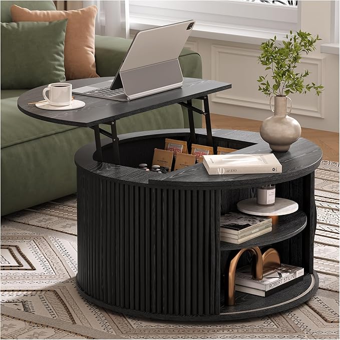 SULIVES Round Coffee Table