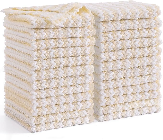 Homaxy 24 Pack Kitchen Dish Cloths, Ultra Soft and Absorbent Dish Towels