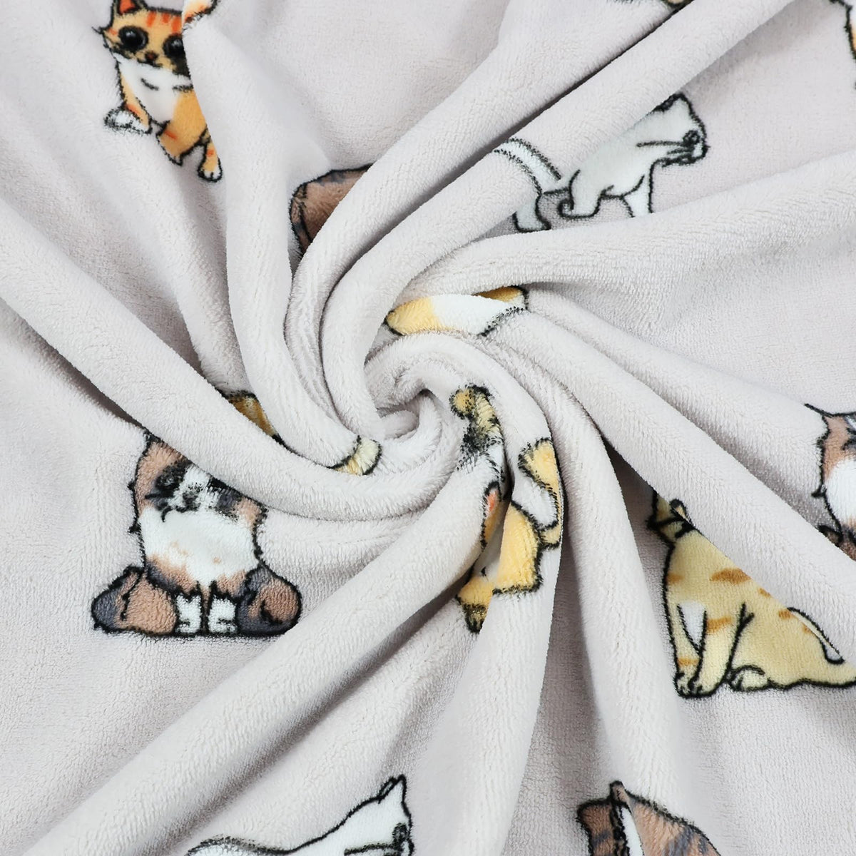 VigorSpring Cat Throw Blanket for Cat Lovers, Cute Kitten Print, Ultra Soft Flannel Fleece Plush Blanket for Couch Sofa Bed,Cats Gifts for Kids Toddler Girls Boys,Grey - 30x40 Inch
