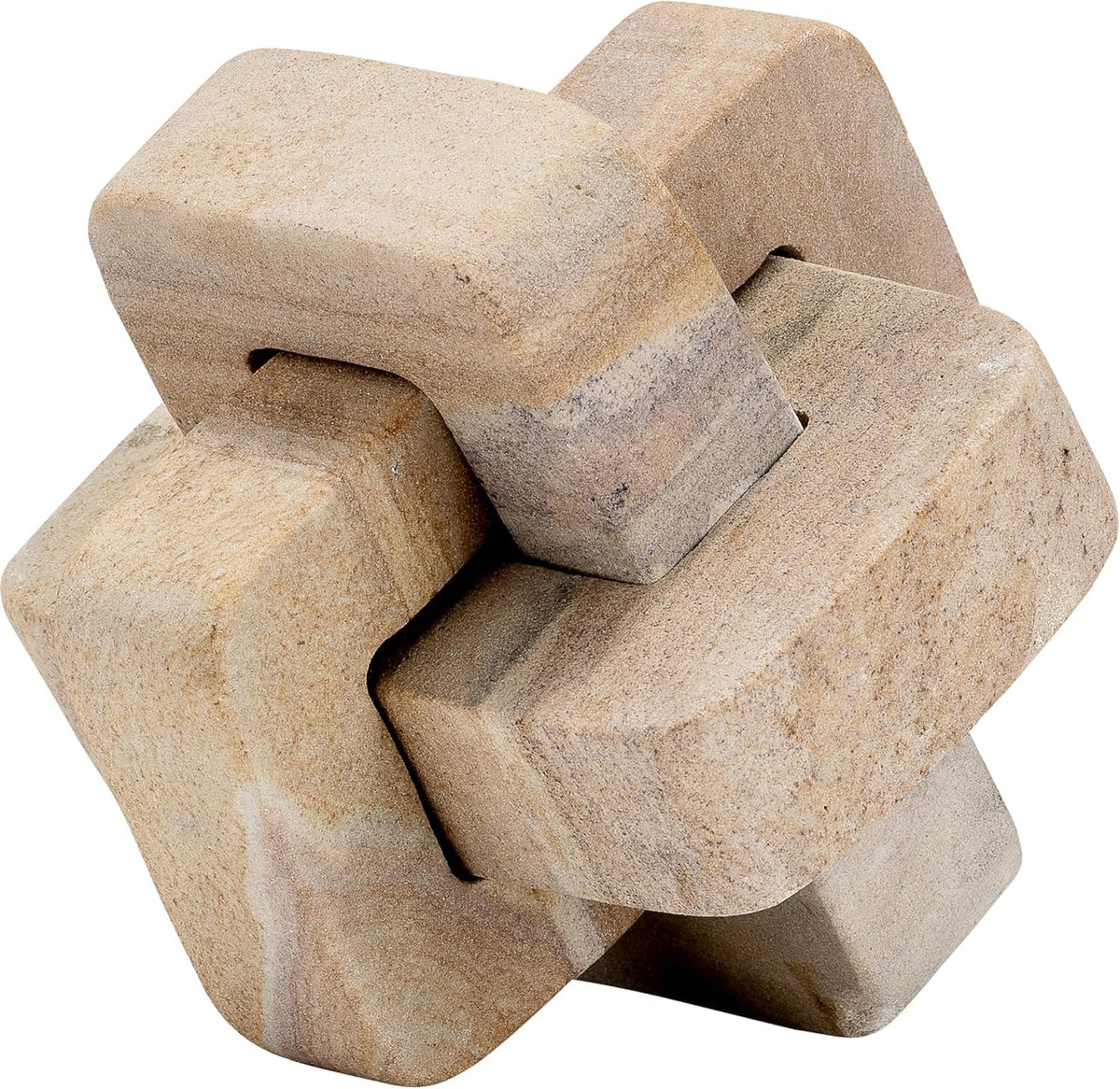 Decorative Knot Sculpture for Modern Home Decor – Natural Brown Marble Decorative Object – Shelf Styling & Coffee Table Decor for Office, Bathroom & Living Room – 5"