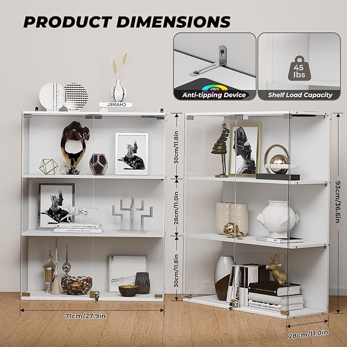 VersionTECH. Glass Display Cabinet