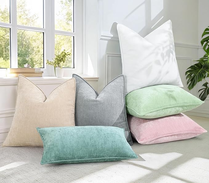 decorUhome Summer Couch Throw Pillow Covers 12x20 Set of 2, Decorative Soft