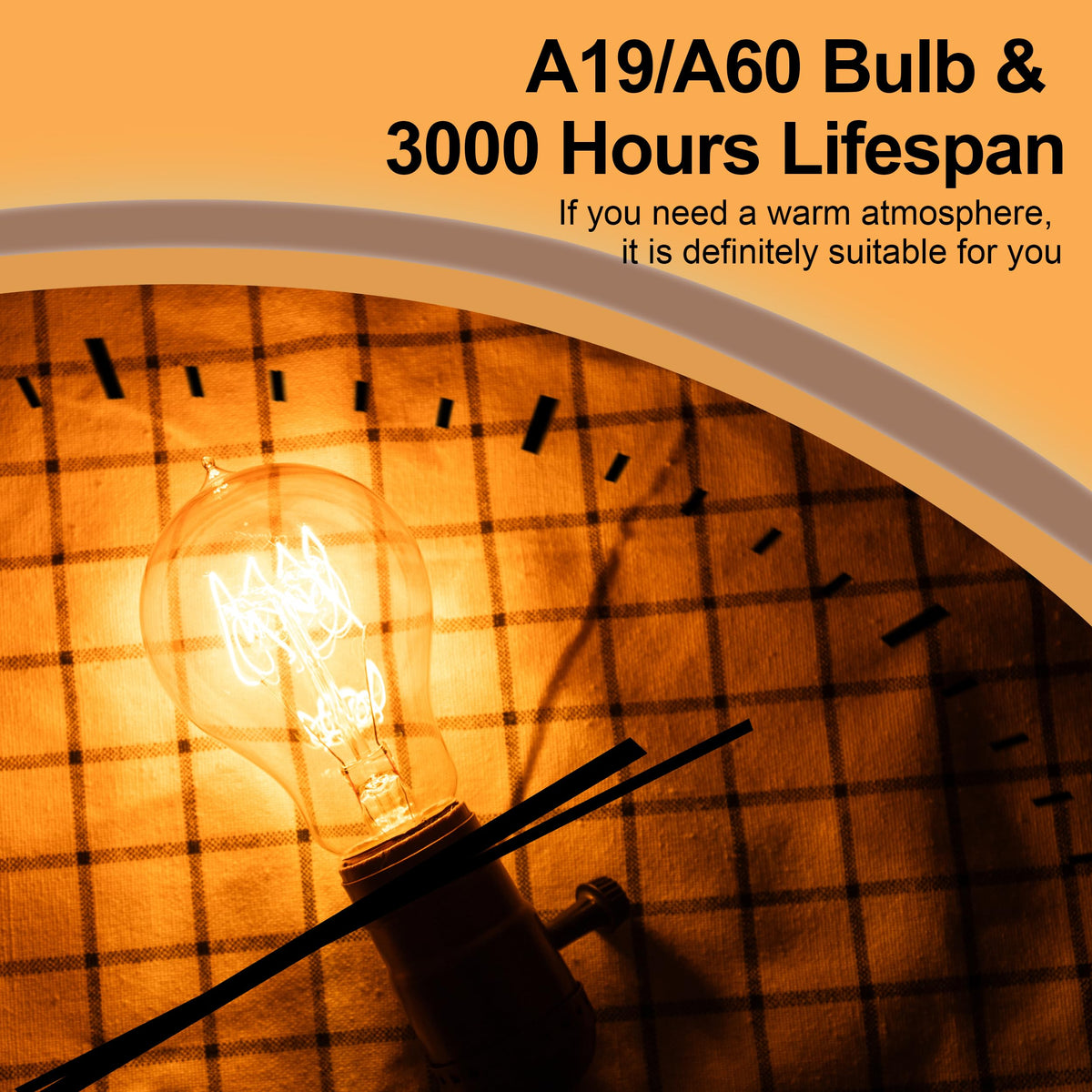 Warm Incandescent Light Bulbs 60 Watt,A19/A60 Vintage Style Edison Bulbs E26,Soft Yellow Light Bulbs,Amber Bulbs,Retro Light Bulb Old Fashioned,Halogen Dimmable Edison Bulb Squirrel Cage 12 Pack