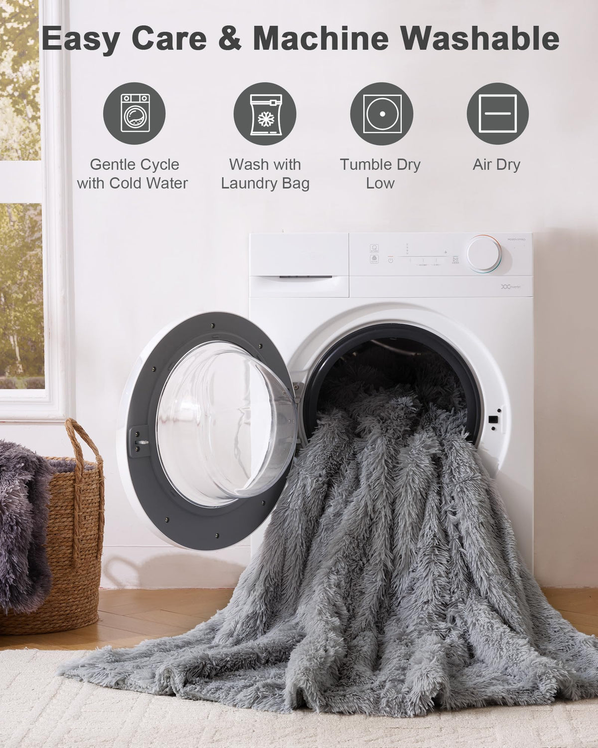 UINIU Super Soft Fluffy Faux Fur Throw Blanket for Couch, Fuzzy Sherpa Fleece Cozy Warm Gifts for Women, Room Decor Christmas Plush Thick Throw for Men, Minky Teen Gifts Winter Bedding, 50" x 60"