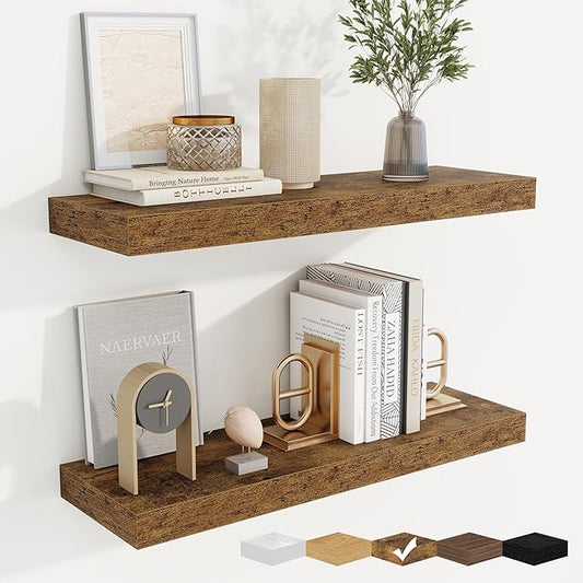 fuqing Floating Shelves for Wall, Wall Mounted Wood Floating Shelf