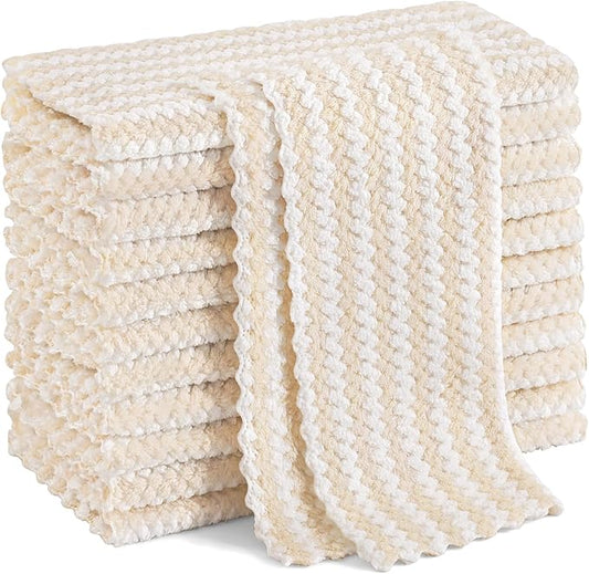 Homaxy 12 Pack Kitchen Dish Cloths, Ultra Soft and Absorbent Dish Towels