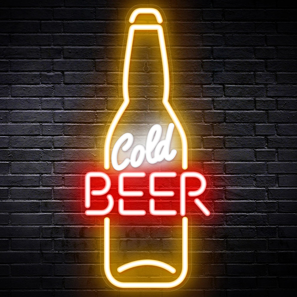 Kavaas Cold Beer Neon Sign 16.5" x 7.5", Beer Bottle Shaped LED Sign for Man Cave, Home Bar, Pub, Wall Decor - Best Gifts for Beer Lovers, Birthday, Christmas