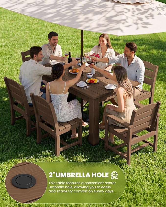 SERWALL HDPE Dining Set for 10 – 2 Tables, 8 Armless + 2 Armchairs. Includes 10