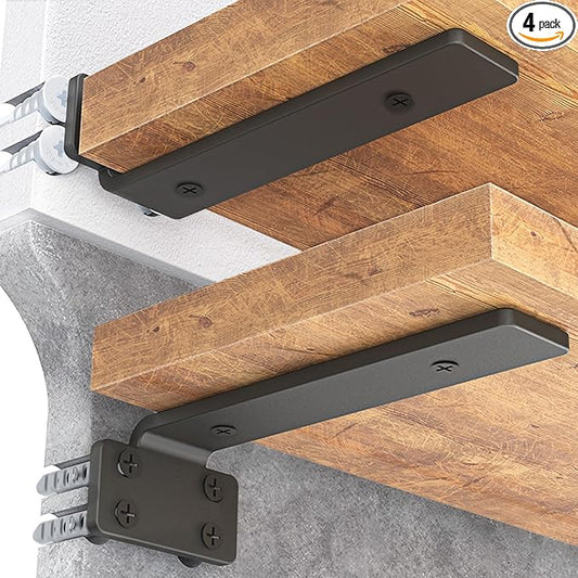 Goovilla Shelf Bracket, Heavy Duty Floating Shelf Brackets 8 inch Long