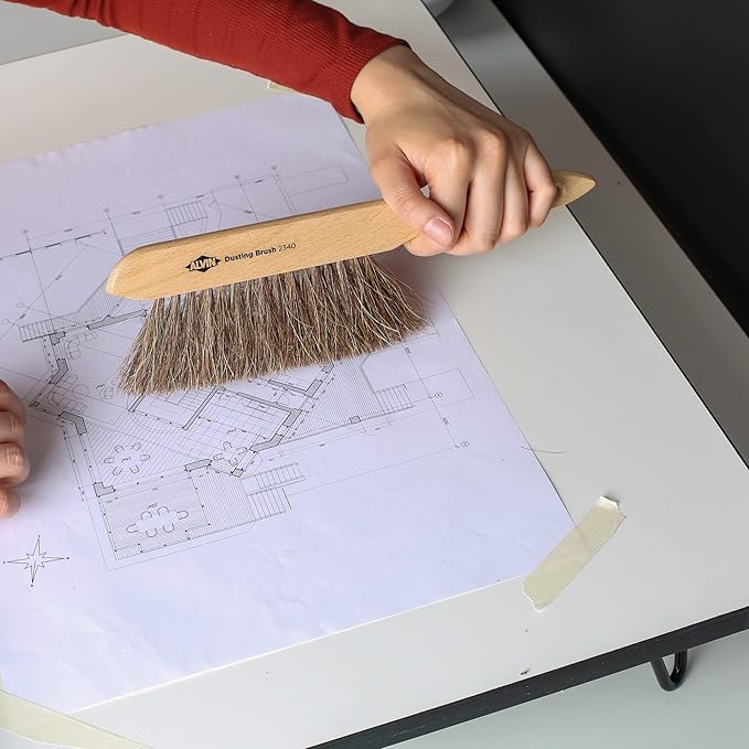 ALVIN Mini Dusting Brush, 100% Horsehair and Wood Handle, and Architecture
