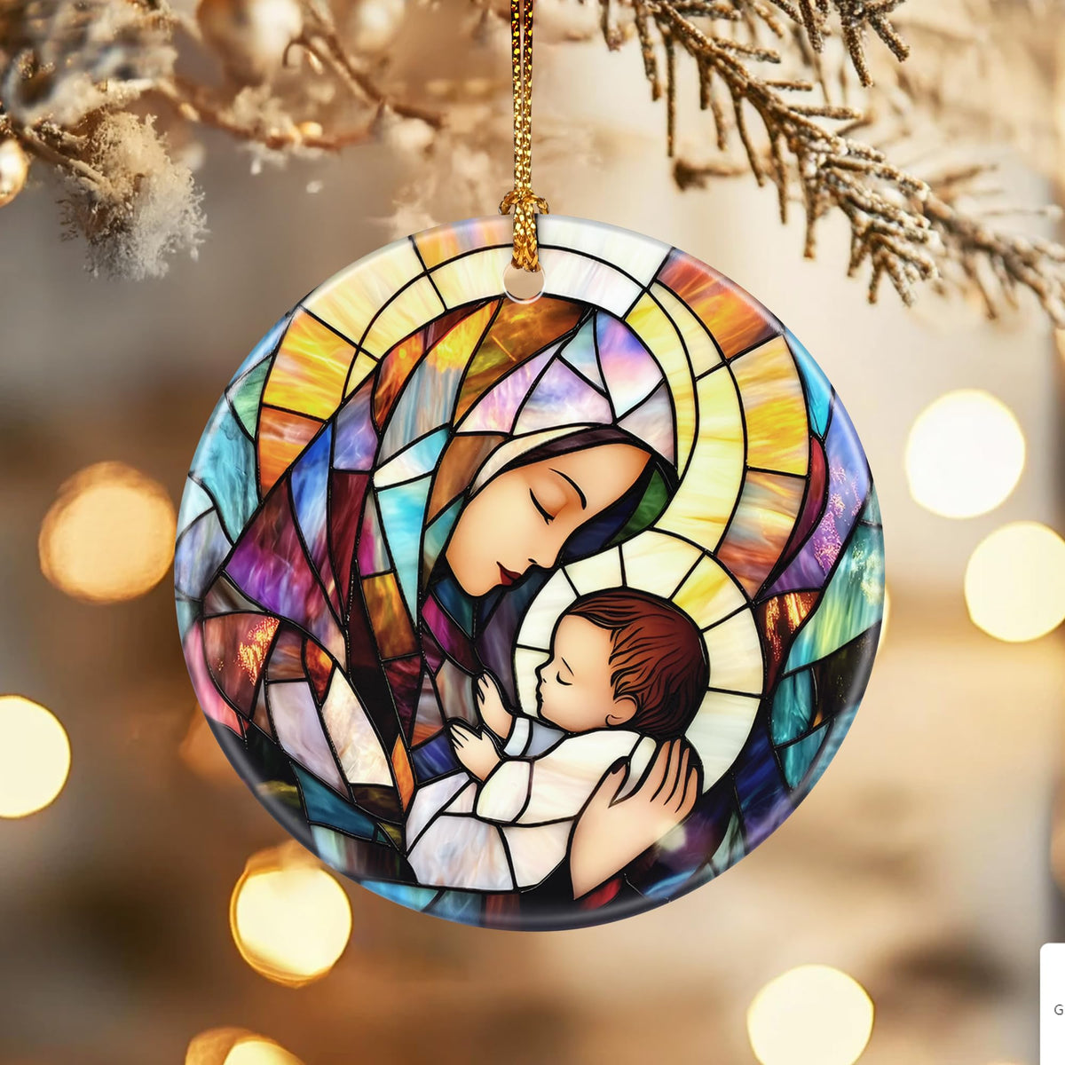 Virgin Mary Christmas Ornament, Dodosky 2.8in Ceramic Religious Xmas Decor, Christmas Tree Ornaments, Xmas Decorations for Tree, Holiday Ornament, Gift Ideas, Christian Gifts, Religious Gifts