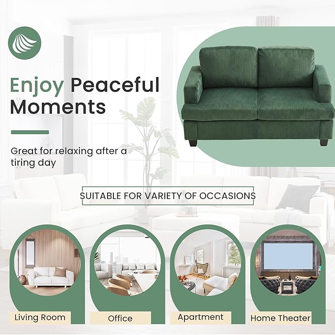 YOUDENOVA Sofa, 63” Comfy Loveseat Sofa