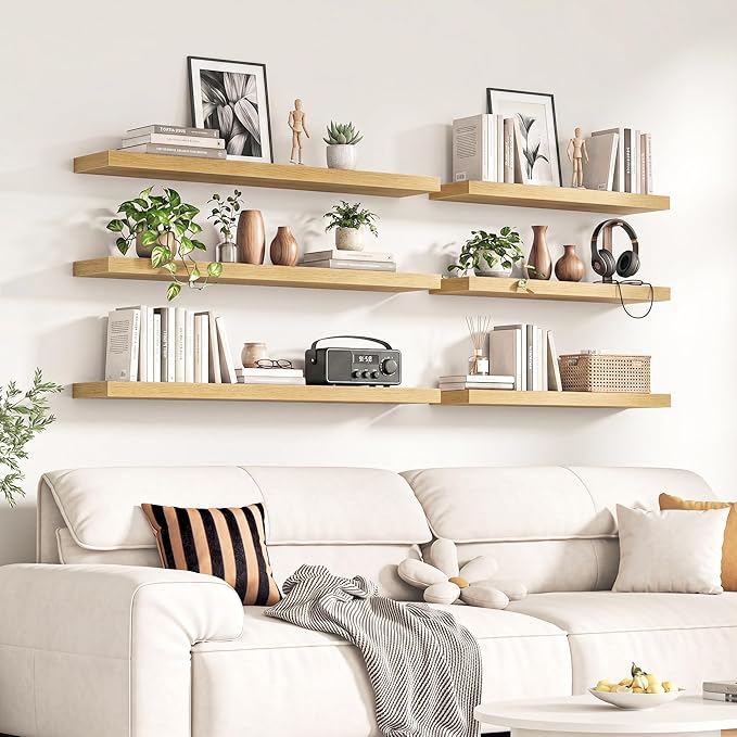 Fun Memories 67Inch Long Floating Shelves, 8 Inch Deep Shelves