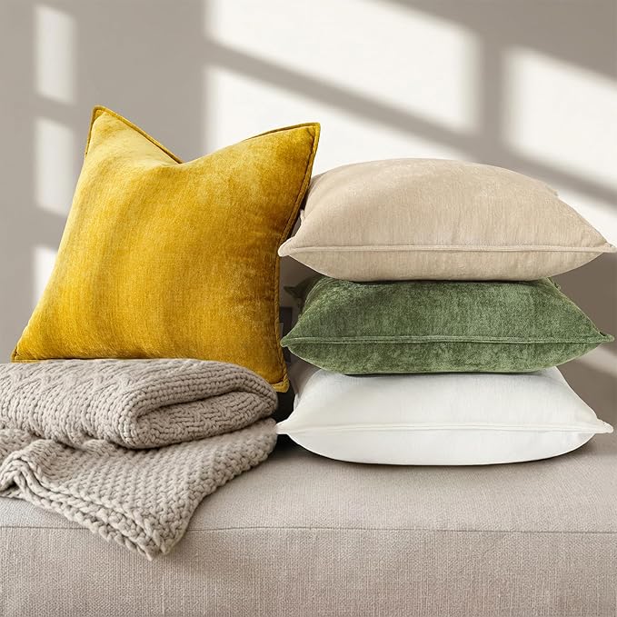 decorUhome Summer Couch Euro Sham Throw Pillow Covers 24x24 Set of 2,