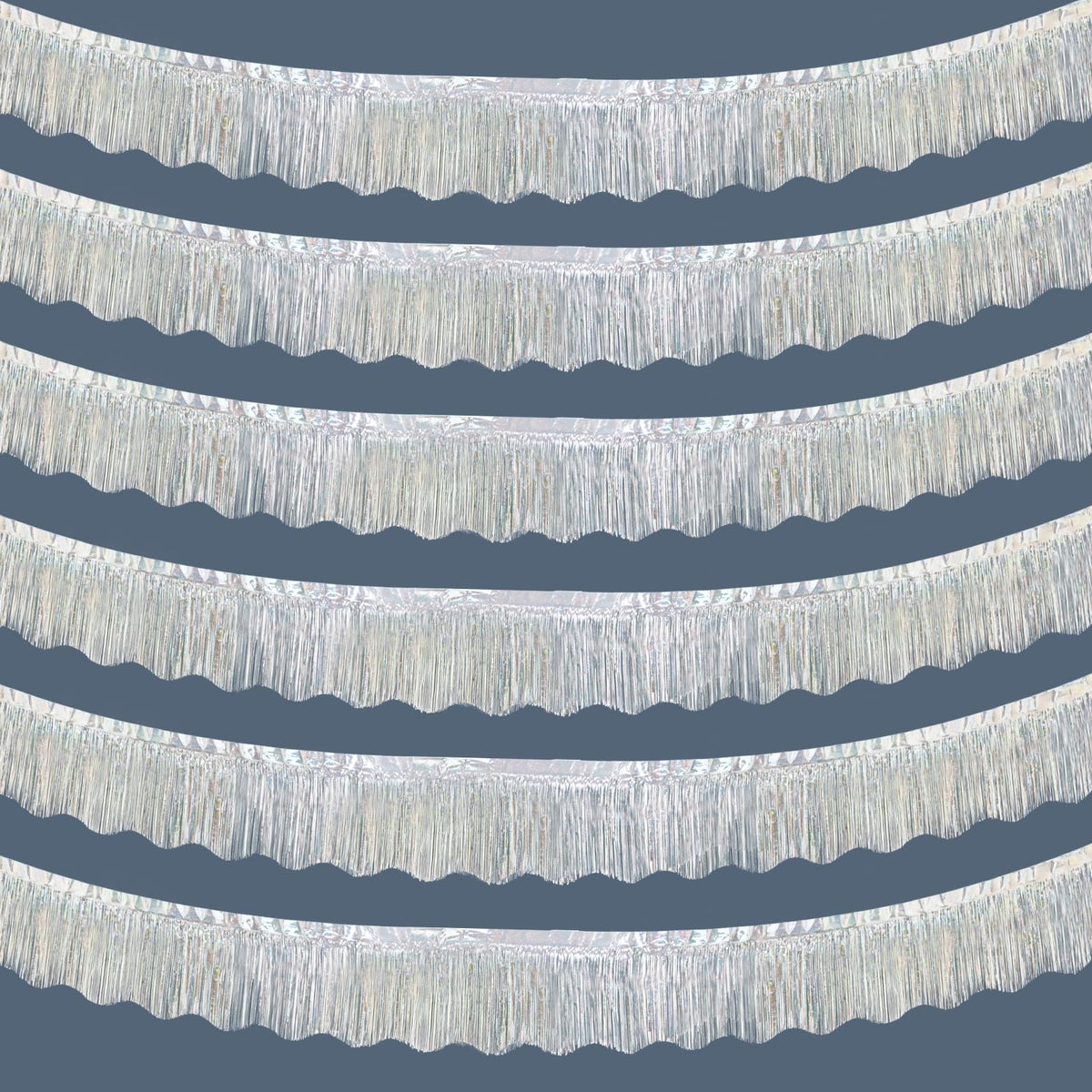 LOLStar 6 Pack Silver Foil Fringe Garland Party Decorations, 59Ft Tinsel Streamers Shiny Silver Wall Hanging Tinsel Fringe Banners for Wedding Birthday Anniversary Christmas New Year Party Decor