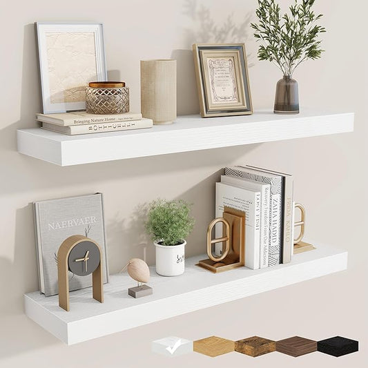 fuqing Floating Shelves for Wall, Wall Mounted Wood Floating Shelf