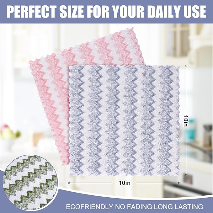 Homaxy 12 Pack Kitchen Dish Cloths, Ultra Soft and Absorbent Dish Towels