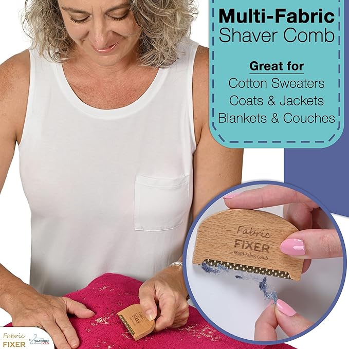 Cashmere Pill Remover Comb & Multi Fabric Shaver Depilling Sweater Fuzz Comb