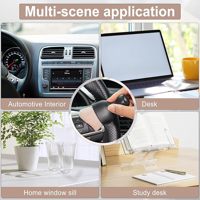 GaRhomxy Car Detailing Brushes, Car Interior Dust Sweeping Soft Brush, Soft