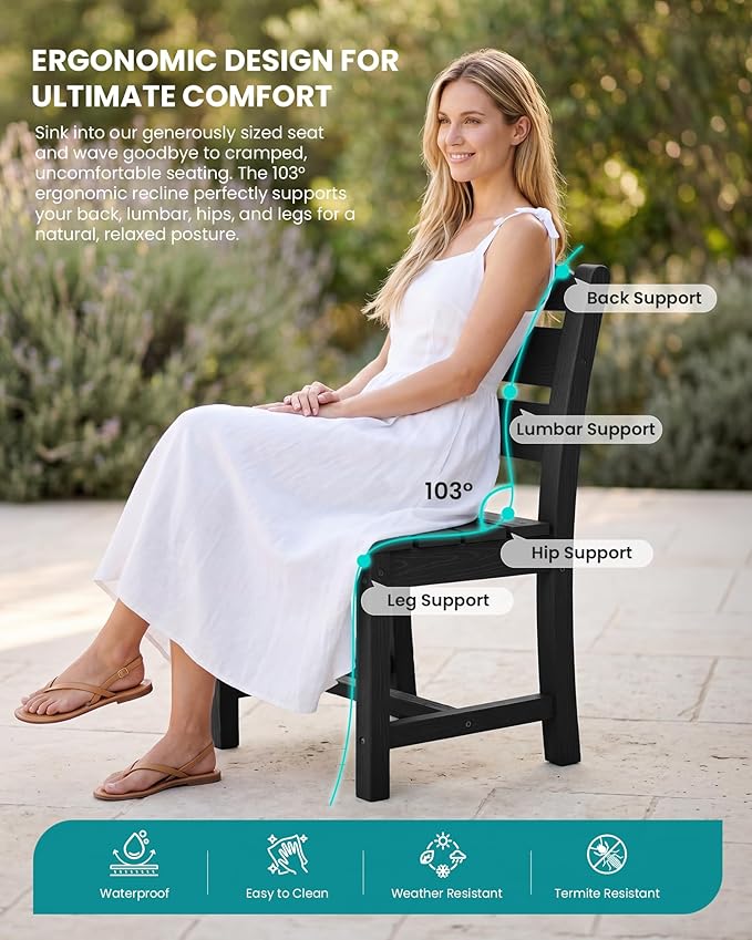 SERWALL Outdoor Dining Set for 8 – HDPE Patio Set