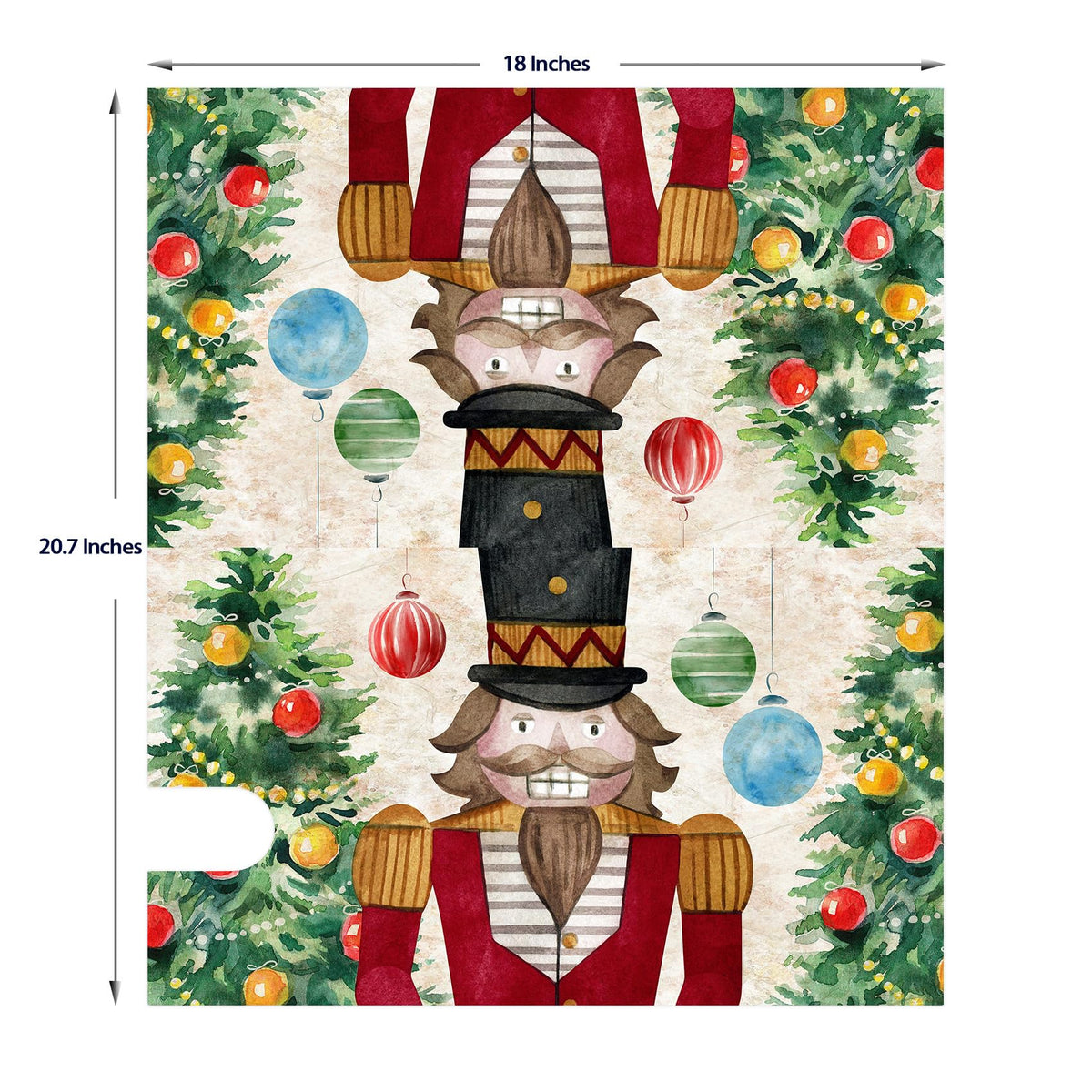 Texupday Merry Christmas Nutcracker Christmas Tree Decoration Mailbox Cover With Magnetic Strip Winter Holiday Mailbox Wraps Post Letter Box Cover Standard Size 21" X 18" for Garden Outdoor Yard Decor