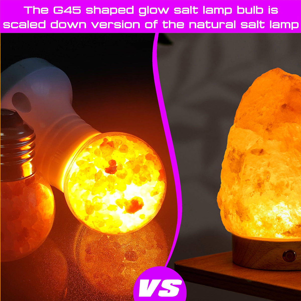 E26 Himalayan Salt Lamp Light Bulbs 3W, 2200K Warm Amber Night Light Bulbs 100lm, E26 G45 Pink Salt Rock Lamp Bulb for Bedroom Sleep, Stress Relief, Ambient Mood Lighting, Decor, Non-Dimmable, 4 Pack