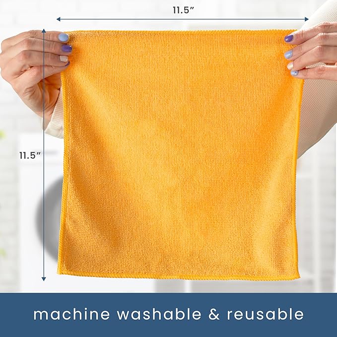 S&T INC. 50 Pack Microfiber Cleaning Cloth, Bulk Towels