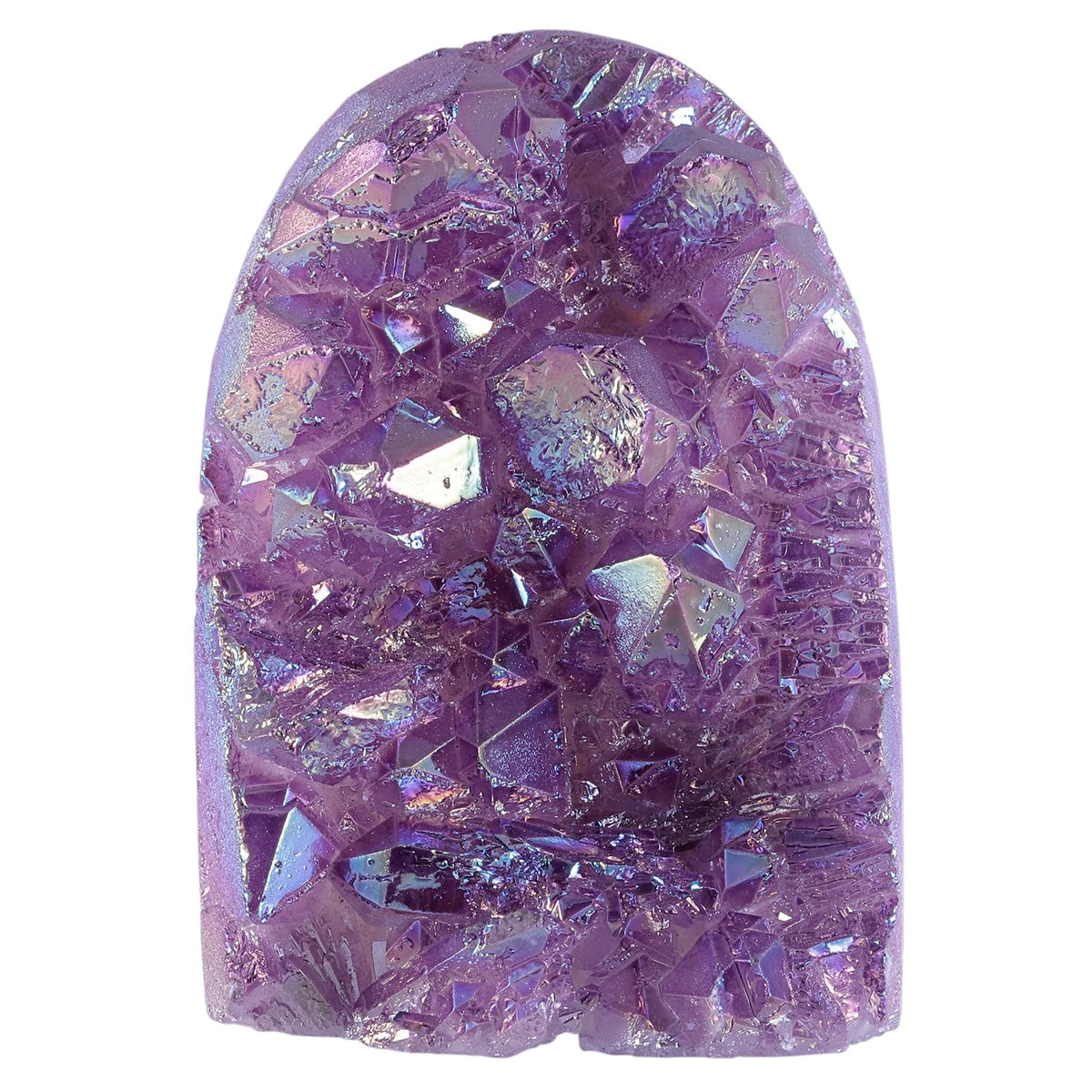 SUNYIK Purple Titanium Coated Rock Quartz Crystal Cluster Upright Natural Raw Rough Stone Mineral Specimen for Tabletop Decor Healing Meditation