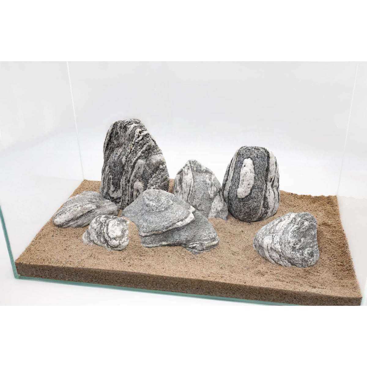 KINGRUI Aquarium Rocks Silver Seiryu Rock 5lb Natural Stone for Fish Tanks, Terrariums, Bonsai, Garden Decoration, Micro Landscapes & Reptile Terrariums(2-5inch 4-5Pcs)