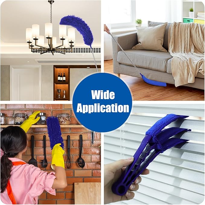 9PCS Dusters for Cleaning, Extendable Microfiber Duster