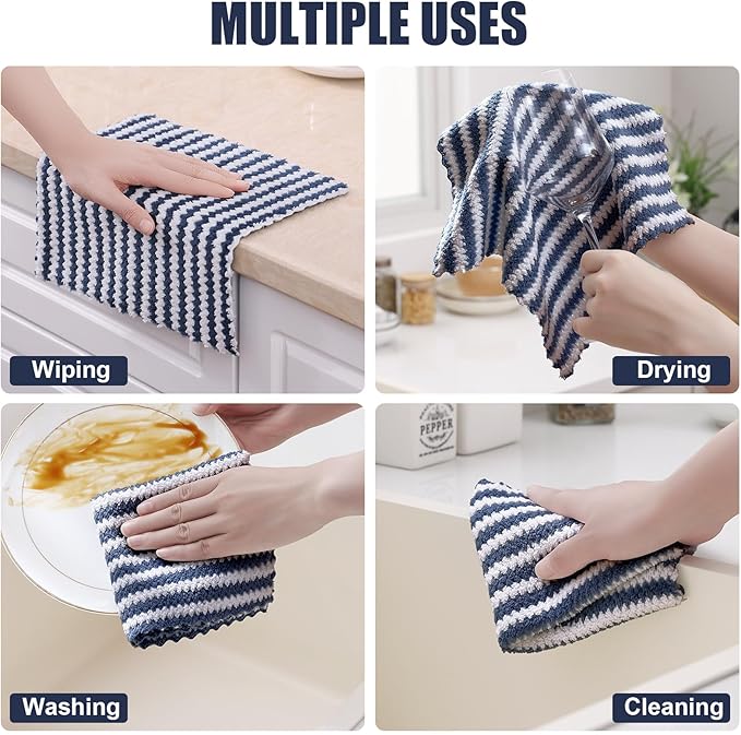 Homaxy 18 Pack Kitchen Dish Cloths, Ultra Soft and Absorbent Dish Towels