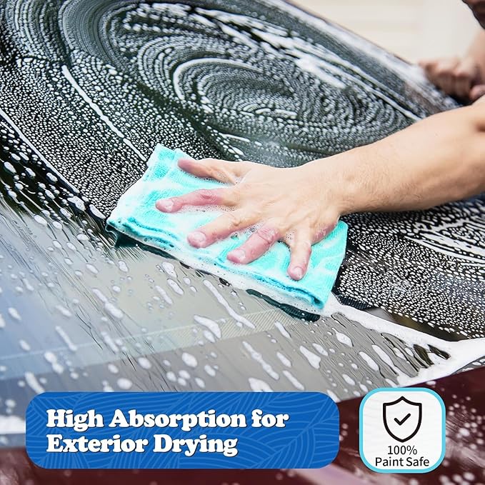 FIXSMITH Microfiber Cleaning Cloth, Shop Towels Bulk, 24 Pack Microfiber Towels