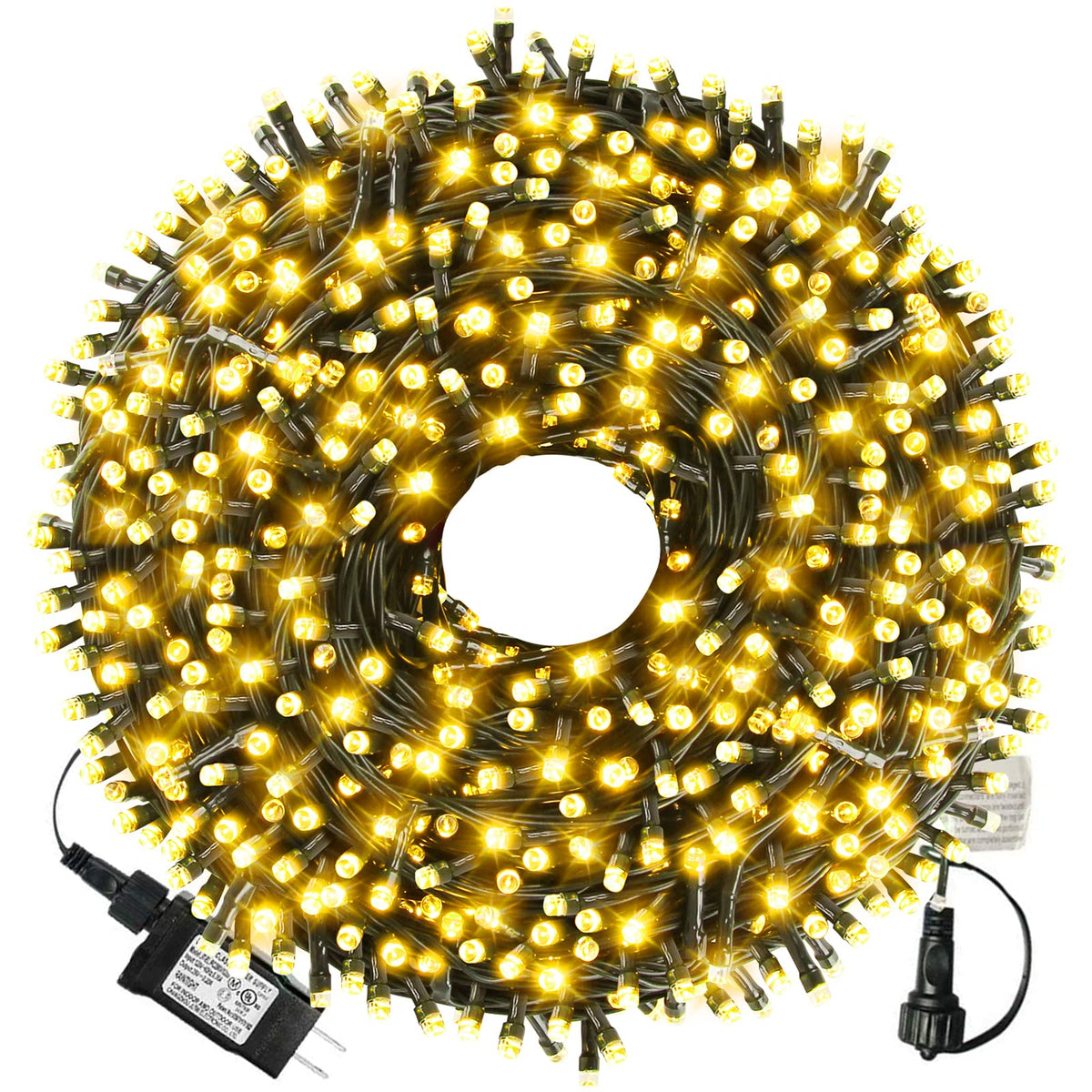XTF2015 336ft 1000 LED Christmas Long String Lights, 8 Lighting Modes Waterproof Christmas Tree Lights Outdoor Indoor Fairy Light for Patio, Garden, Party, Wedding, Holiday Decorations (Warm White)