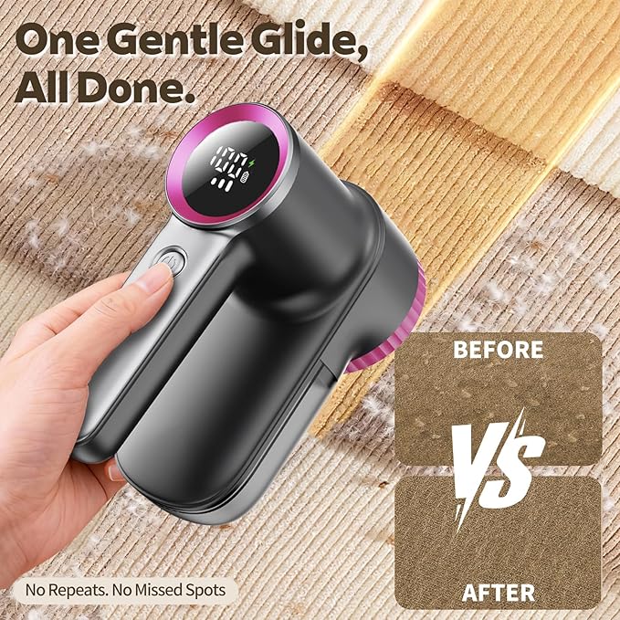 Rechargeable Fabric Shaver & Lint Remover, Electric Sweater Defuzzer