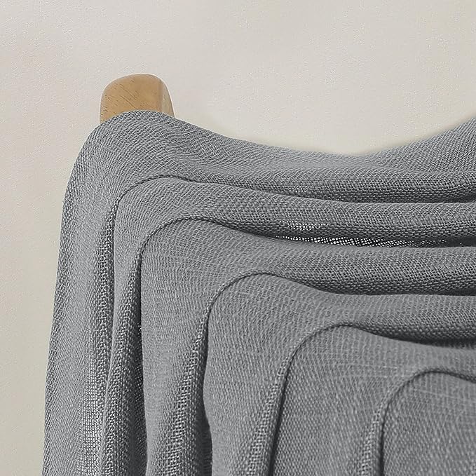Chyhomenyc Charcoal Grey Semi Sheer Curtains 54 Inch Length