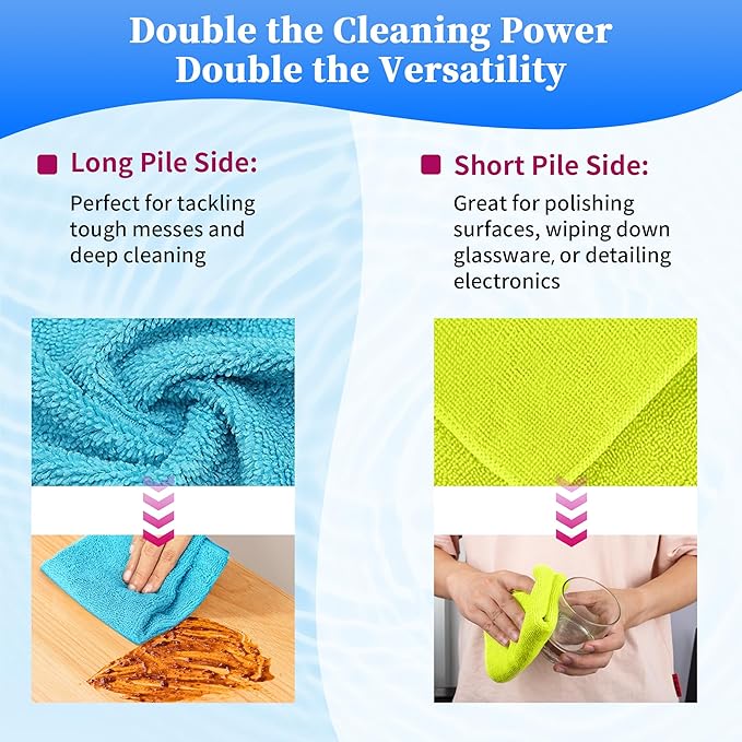 FIXSMITH Shop Towels-200 Pack, 12 x 16 in Microfiber Cleaning Cloth, Highly
