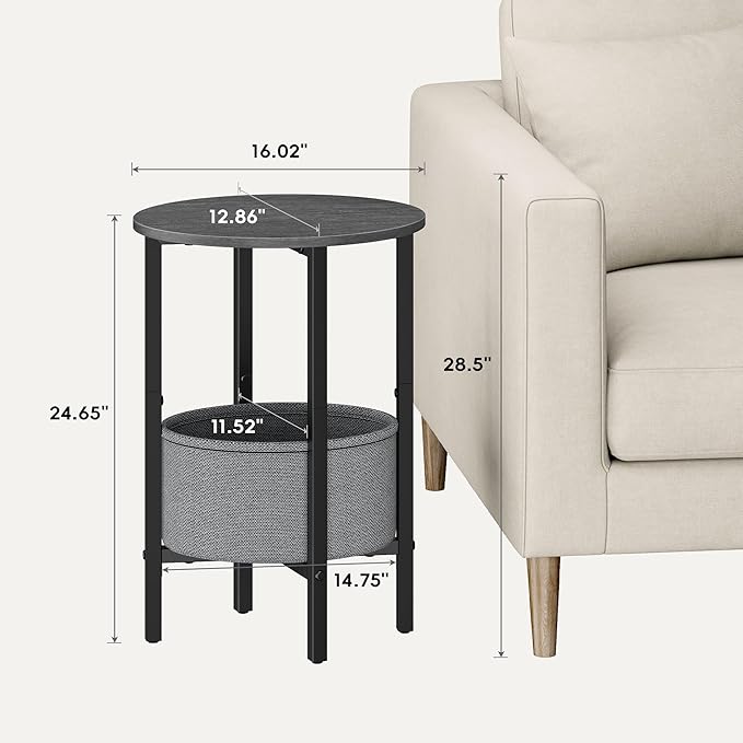 Vagusicc Round Side Table End Table