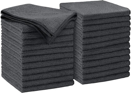 AIDEA Microfiber Cleaning Cloth Grey 24PK, Microfiber Towels