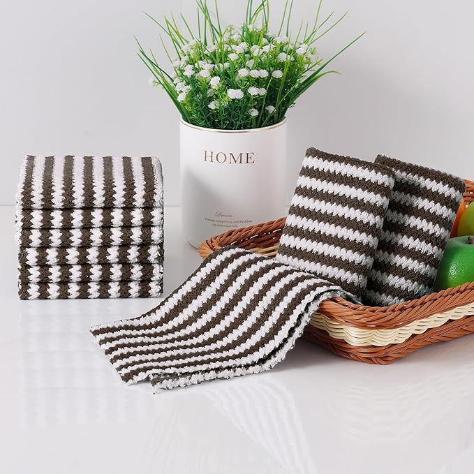 Homaxy 12 Pack Kitchen Dish Cloths, Ultra Soft and Absorbent Dish Towels