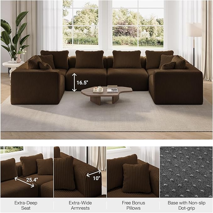 Novilla 70.8" Modular Sectional Sofa, Modern Cloud Sectional Couch