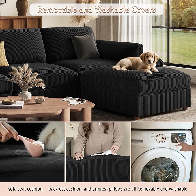 EASE MOOSE Comfty 2 Seat Couch, FSC Certified Modern Deep Seat Sectional Modular