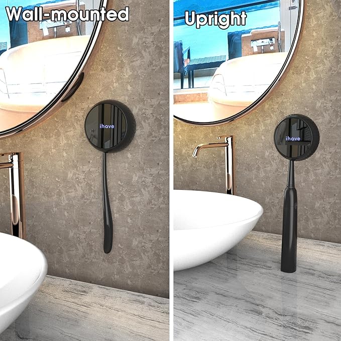 iHave Toothbrush Sanitizer Holder: Auto-Cycle UV Disinfection & Magnetic