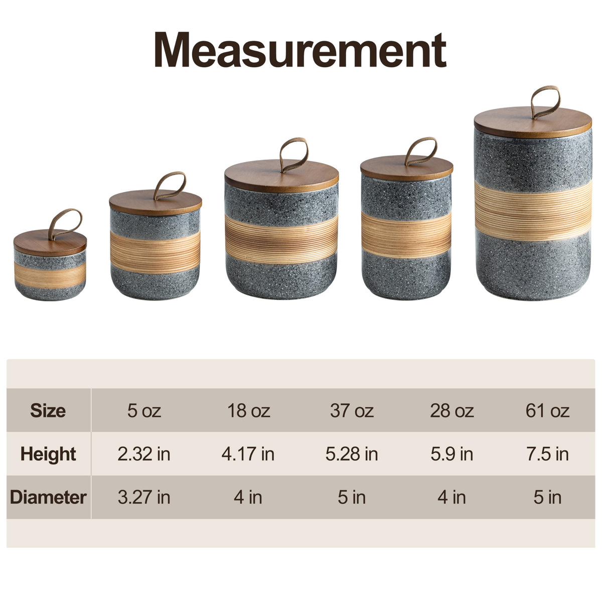 Miamolo Spice Jars with Airtight Lid, Coffee Container Canister Kitchen Food Storage Jars for Spice Sugar Tea Bag, Stackable Decorative Jars for Countertop, Grey & 37 fl.oz