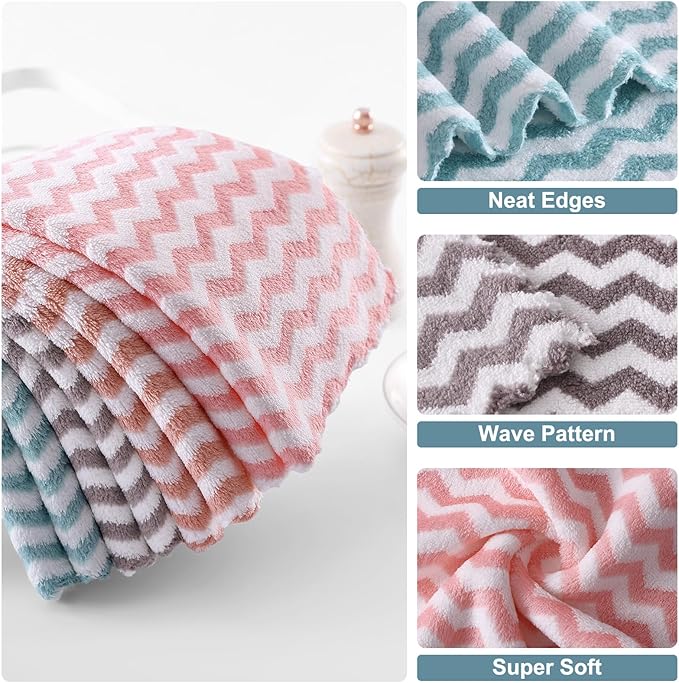 Homaxy 12 Pack Kitchen Dish Cloths, Ultra Soft and Absorbent Dish Towels