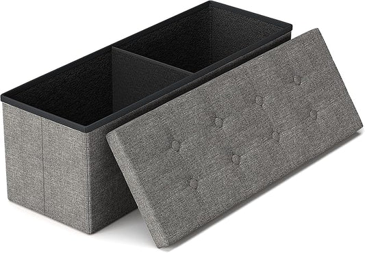 GLAXYFUR 43.3 inches Folding Storage Ottoman Bench Storage Chest Footrest