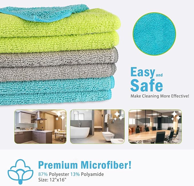 AIDEA Microfiber Cleaning Cloth-100PK, Soft Microfiber Towels