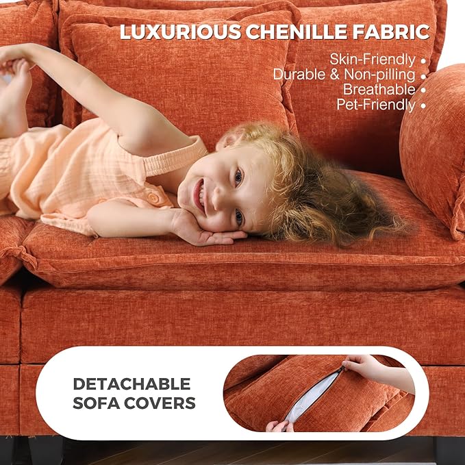 ELUCHANG Oversized 150" Modular Sectional Sofa, Comfy Cloud Couch, U Shaped